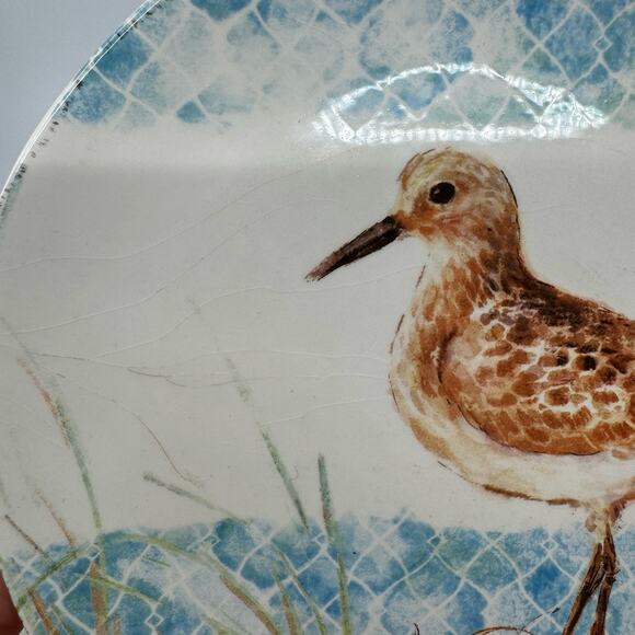 Pier 1 sandpiper bird ocean 8" plates (4) - Picture 2 of 11